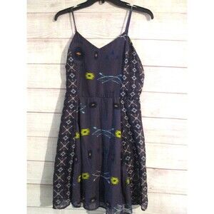 Xhilaration Dress Sleeveless Sundress Size Large Smocked Back Aztec Purple